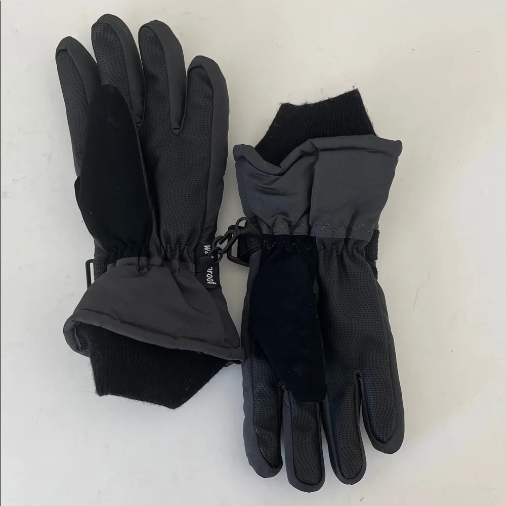 Champion Waterproof Black and Gray Boys Snow Gloves